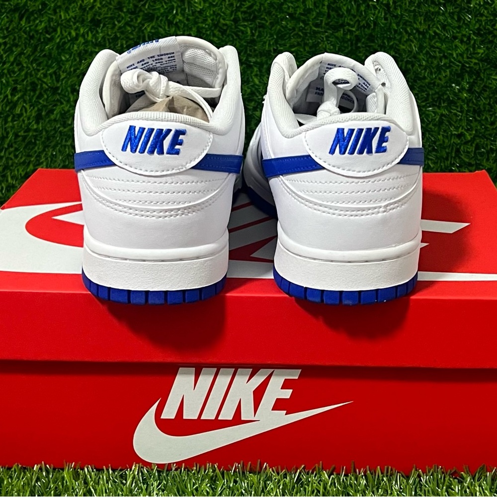 NEW Nike Dunk Low White Blue Athletic Sneakers Men’s Sizes - Picture 4 of 5